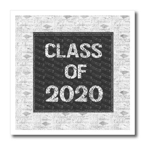3dRose Image of Class 2020- Blackboard Style- Graduation. - Iron on Heat Transfers -ht-333556-2-