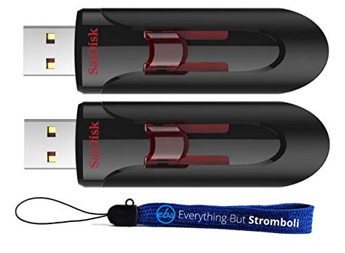 SanDisk 64GB Glide 3.0 CZ600 -2 Pack- 64G USB Flash Drive Flash Drive Jump Drive Pen Drive High Performance - with -1- Everything But Stromboli -tm- Lanyard