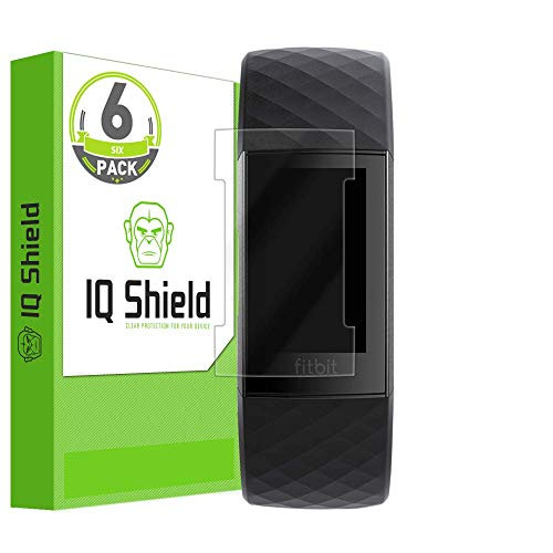 IQ Shield Screen Protector Compatible with Fitbit Charge 3 -6-Pack--Compatible with Charger--Version 2- Anti-Bubble Clear Film