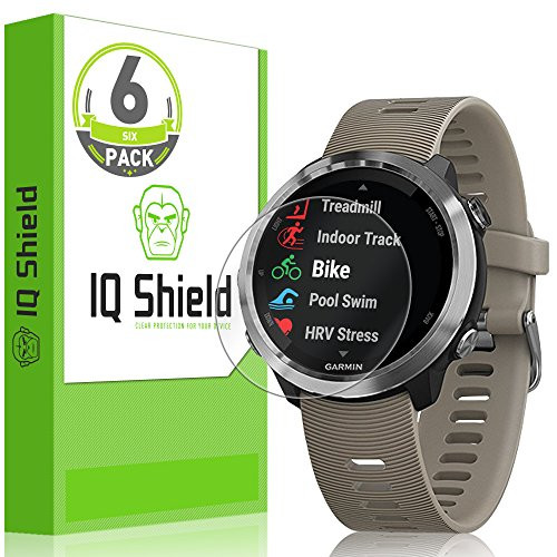 IQ Shield Screen Protector Compatible with Garmin Forerunner 645 -6-Pack--Full Coverage- Anti-Bubble Clear Film