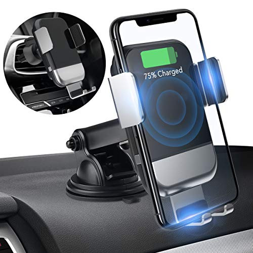 Souleader Wireless Car Charger Mount, Auto Clamping 7.5W /10W Fast Charging Qi Car Phone Holder Air Vent Dashboard Compatible iPhone Xs/Xs Max/XR/X/ 8/8 Plus, Samsung Galaxy S10 /S10+/S9 /S9+/S8 /S8+
