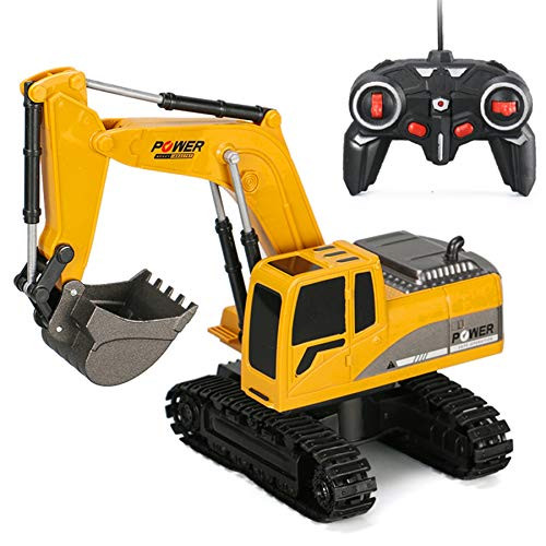 6CH Remote Control Excavator for Boys Remote Control Truck RC Tractor Construction Vehicles Toys with Lights & Sound for Boys Girls Kids 3 4 5 6 7 8 Year Old