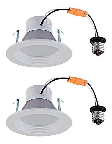 Utilitech 2-Pack 50-Watt Equivalent White LED Recessed Retrofit Downlight (Fits Housing Diameter: 4-in)