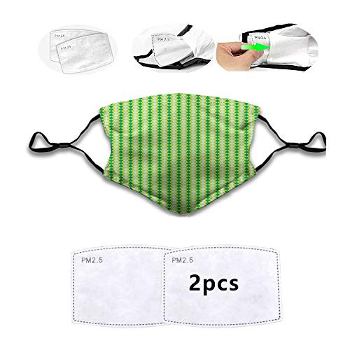Comfortable Windproof mask-Monochrome Geometric Pattern with Diagonal Square Check -Printed Facial Decorations for Adult