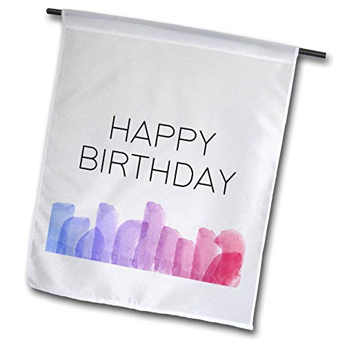 3dRose Happy Birthday with Colorful Watercolor Paint Strokes. - Flags -fl-326858-1-