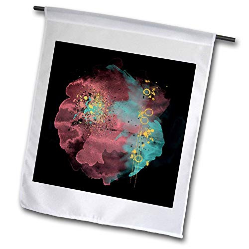 3dRose Aqua- Pink- and Yellow Image of Paint Splatter Abstract - Flags -fl-328601-1- 3dRose Aqua- Pink- and Yellow Image of Paint Splatter Abstract - Flags -fl-328601-1-