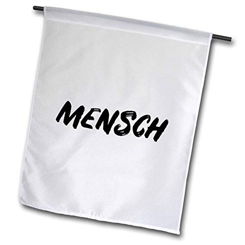 3dRose Mensch. Black Paint Lettering on a White Background. - Flags -fl-338473-1-