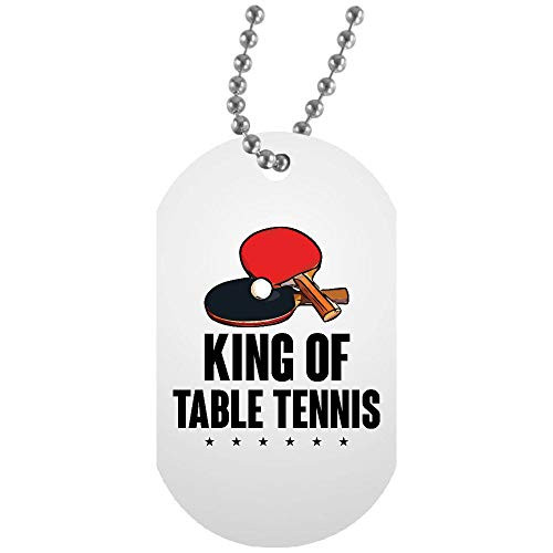 Morgan Schai King of Table Tennis White Dog Tag