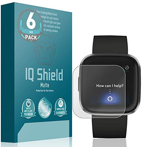 IQ Shield Matte Screen Protector Compatible with Fitbit Versa 2 -6-Pack- Anti-Glare Anti-Bubble Film