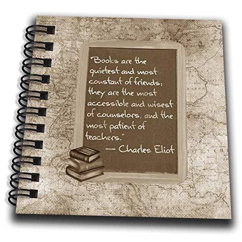 3dRose image of of Blackboard- Books Quietest Friend- Wisest. - Drawing Books -db-334035-3-