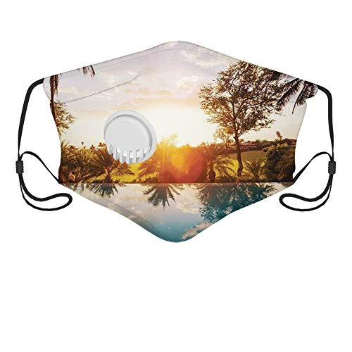 Funny Activated carbon mask-Home with Swimming Pool at Sunset Tropics Palms Private Villa Resort Scenic View-Facial decorations for adult-No have filter-