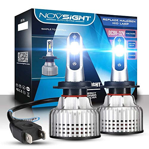 H7 LED Headlight Bulbs Conversion Kit With Bridgelux-COB LED Chips, Up to 10000 Lumens, 6502k Cool White for Low Beam/High Beam/Fog Lights Headlight Bulb Replacement-2 Yr Warranty