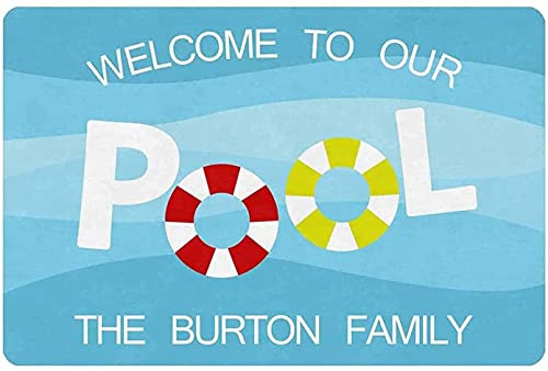 Auwozc Personalized Outdoor Pool Decor Vintage Distressed Look Pool Rules Metal Room Sign Ccustomized Name Wall Art Decor Sign for Indoor