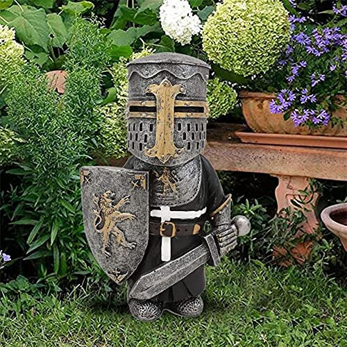 Dalang Knight Gnomes Guard- Anime Chibi Renaissance Medieval Knight of The Cross Templar Crusader Figurine- Mystery for Home Garden Sculpture Decor -Swordsman with Lion Heraldry Shield- Dalang Knight Gnomes Guard- Anime Chibi Renaissance Medieval Knight of The Cross Templar Crusader Figurine- Mystery for Home Garden Sculpture Decor -Swordsman with Lion Heraldry Shield-