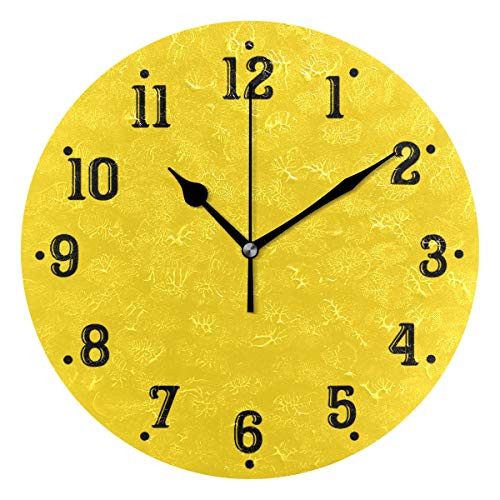 Tarity Yellow Wall Clocks Battery Operated Silent Non Ticking Modern Round Wall Clock Decor for Bedrooms Kitchen Living Room Classroom Office Farmhouse Tarity Yellow Wall Clocks Battery Operated Silent Non Ticking Modern Round Wall Clock Decor for Bedrooms Kitchen Living Room Classroom Office Farmhouse