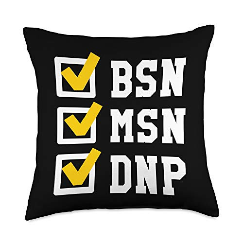 DNP Doctoral Nursing Graduates Gifts Men Women BSN MSN DNP Doctorate Degree Checklist Funny Graduation Gift Throw Pillow- 18x18- Multicolor DNP Doctoral Nursing Graduates Gifts Men Women BSN MSN DNP Doctorate Degree Checklist Funny Graduation Gift Throw Pillow- 18x18- Multicolor
