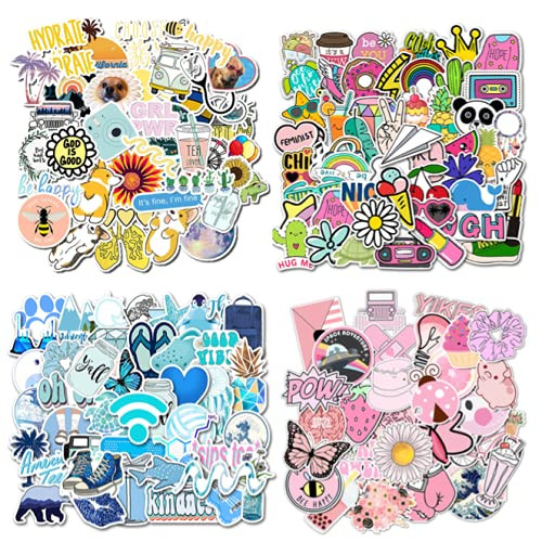 200 PCS Stickers Pack- Vsco Cute Colorful Waterproof Stickers for Flask- Laptop- Water Bottle- Cute Aesthetic Vinyl Stickers.