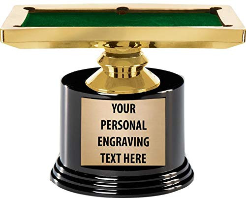 Crown Awards Billiards Trophies with Custom Engraving- 7.25" Personalized Pool Table Trophy On Deluxe Round Base 1 Pack Prime