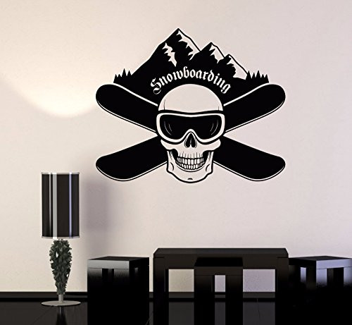 Vinyl Wall Decal Snowboarding Skull Boards Extreme Sports Stickers Mural -536VS- Vinyl Wall Decal Snowboarding Skull Boards Extreme Sports Stickers Mural -536VS-