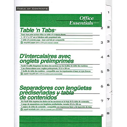 AVE11668 - Avery Office Essentials Table 'N Tabs Dividers