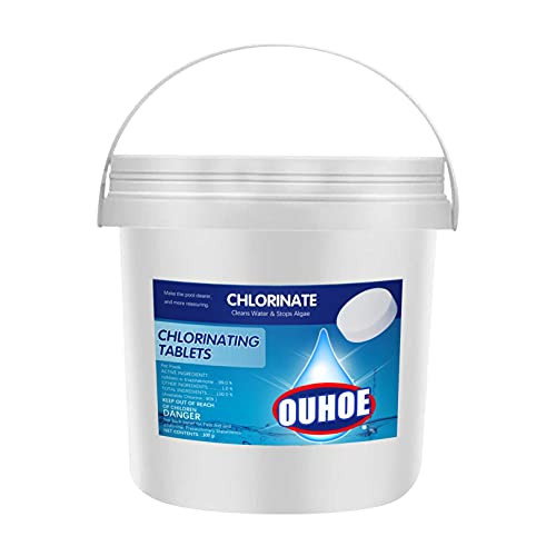 300Pcs / Bucket Chlorinating Tablets for Swimming Pool- Long Lasting Chlorinated Tabs to Improve Water Quality- Maintenance Kit for Above Ground Pools- Hot Tub  and  Spa- Chlorine Pool Tablets Cleaner