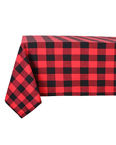 Souactimuy Tablecloth Flannel Checkered  Rectangular Plaid Buffalo Check 100 percent Cotton - 60 x 120 Inch