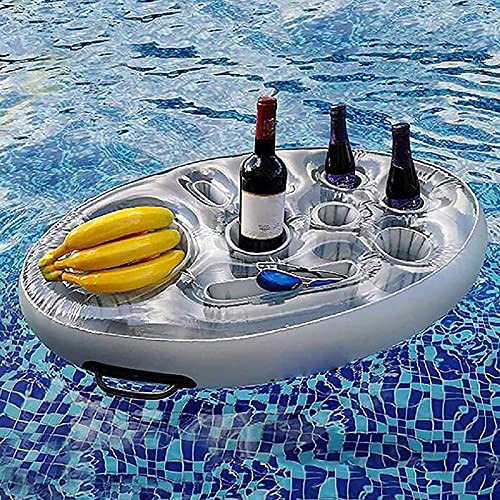 Gcebog Inflatable Drink Holder Float Beach Pool Tray- Summer Beach Outdoor Cup Holder- Inflatable Drink Holders for Pool Hot Tub- Ocean River-Float Your Beverages for Parties Beach