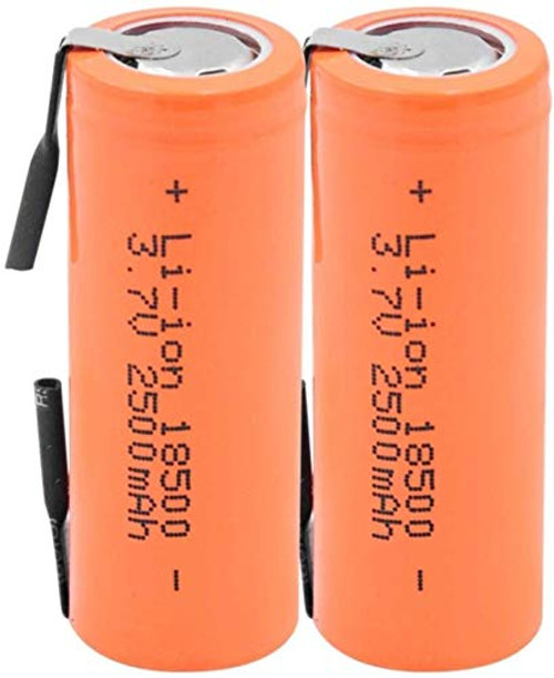 Household Batteries Rechargeable Battery 18500 Li-Ion Battery 3 7V 2500Mah Lithium D Ion Cell with 2 Soldering Tabs for Led Flashlight-2Pieces Household Batteries Rechargeable Battery 18500 Li-Ion Battery 3 7V 2500Mah Lithium D Ion Cell with 2 Soldering Tabs for Led Flashlight-2Pieces
