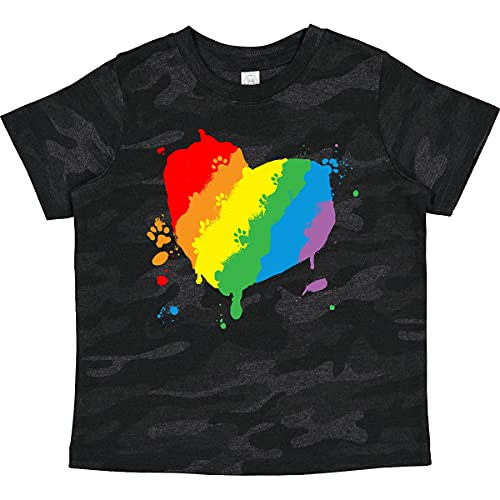 inktastic Pride Finger Paint Cat Paw Print Toddler T-Shirt 5-6 Storm Camo 3f673