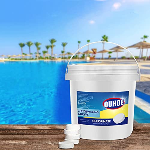 FASESH Long Lasting Chlorine Pool Tablets- 300Pcs / Bucket Chlorinating Tablets- Hot Tub  and  Spa Maintenance Kit- Above Ground Pools Chlorinated Tabs- Pools Chlorinate Tablets to Improve Water Quality