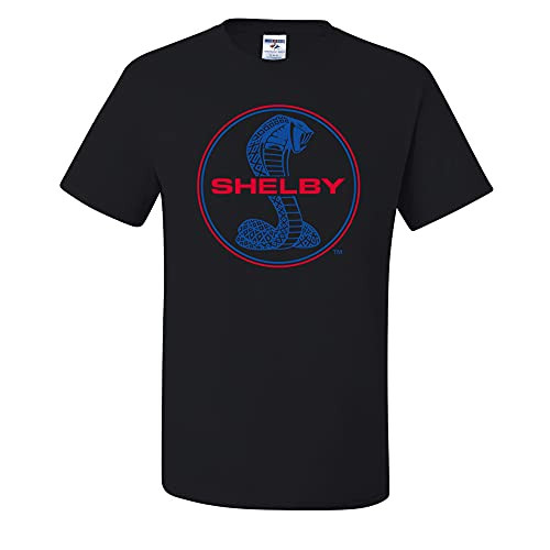 Shelby Cobra USA Logo Emblem Cars Mens T-Shirts- Black- 2XL