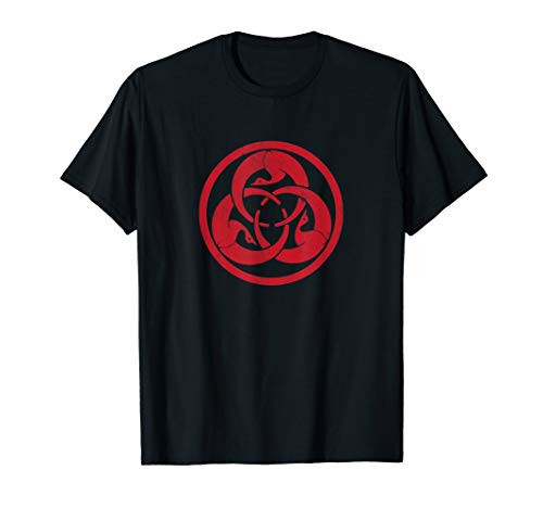 Hagakure Red Cranes Samurai T-Shirt Bushido Warrior Crest