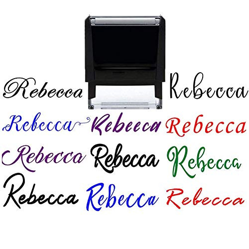 15 Script Fonts to Choose - Self Inking Custom Name Stamp Signature. Various Fonts and Color Options. Customizable 1 Line Stampers