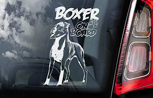 Boxer on Board Clear Decal Sticker for Car Window- Deutscher German Beware of The Dog Sign Decal-Quality Unique Vinyl Designs Decor Boxer on Board Clear Decal Sticker for Car Window- Deutscher German Beware of The Dog Sign Decal-Quality Unique Vinyl Designs Decor