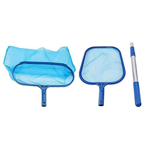 Hieefi Pool Cleaning Net Swimming Pool Skimmer Kit Pond Skimmer Deep Leaf Mesh Net Skimmer Net with Telescopic Pole for Cleaning