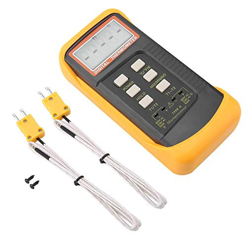LCD Thermometer- Dual Channel K Type 6802II Digital Thermocouple Thermometer Temperature Meter -50C-1300C Hygrometer Thermometer Digital Temperature Meter