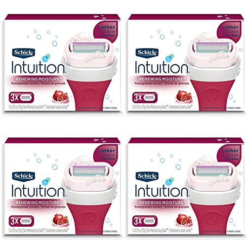 SChick Intuition Renewing Moisture Razor Refill Cartridges, 12 count, Pomegrante