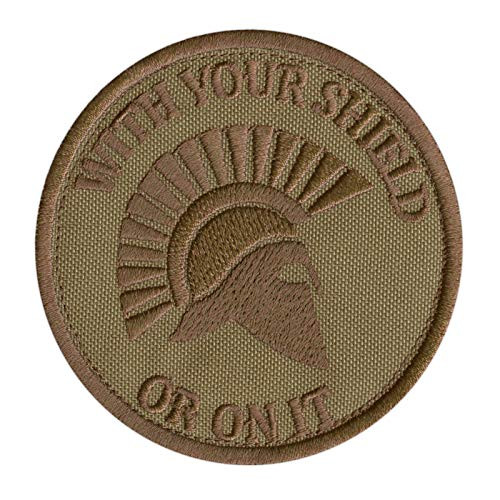 LEGEEON Spartan with Your Shield OR ON IT Tan Coyote DEVGRU Morale Tactical Fastener Patch