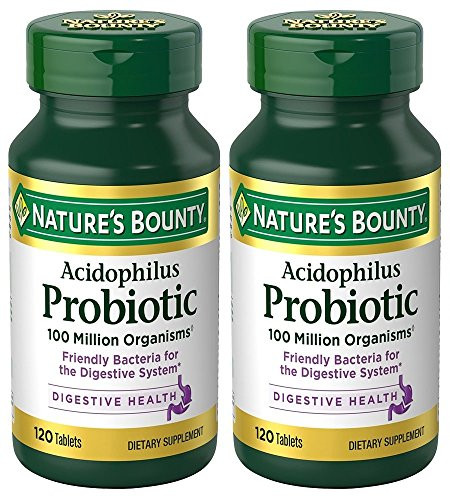 Nature's Bounty Probiotic Acidophilus 240 Tablets -2 X 120 Count Bottles-