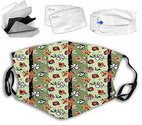 Comfortable Windproof mask-Abstract Composition with Paint Strokes Splashes and Flowers Artistic Creativity -Printed Facial Decorations for Adult