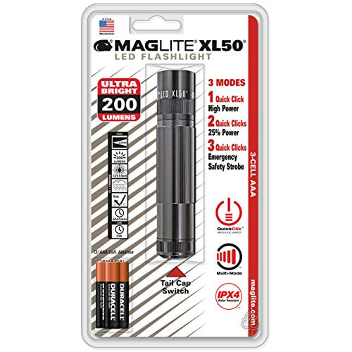 Maglite XL50 LED 3-Cell AAA Flashlight, Gray