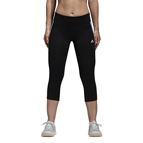 adidas Women's Training Designed 2 Move 3 Stripe 3/4 Leggings, Black/White, X-Small