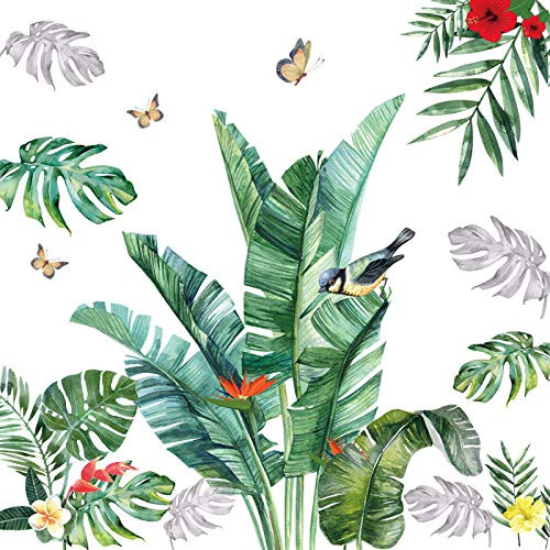 LSDAMW Wall Decal Stickers Waterproof Plant Leaf Baseboard Wall Sticker Bedroom Living Room Wall Background Decoration Sticker Removable Self-Adhesive