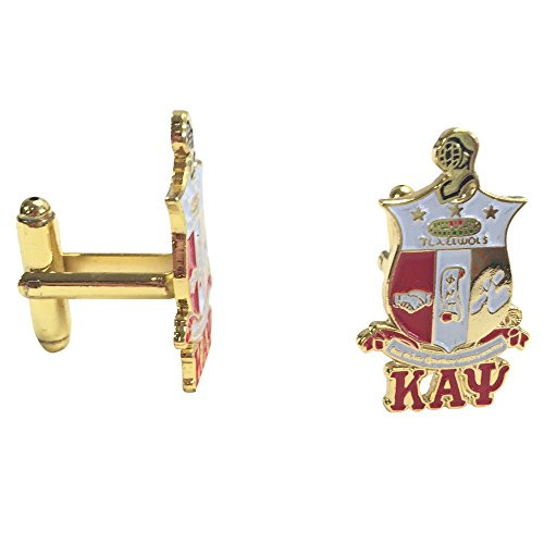 Kappa Alpha Psi G441CL Shield/Crest Gold Color Cufflinks Fraternity Divine Nine Greek