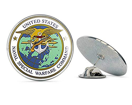 NYC Jewelers Round Naval Special Warfare Command Seal -Navy Military- Metal 0.75" Lapel Hat Pin Tie Tack Pinback