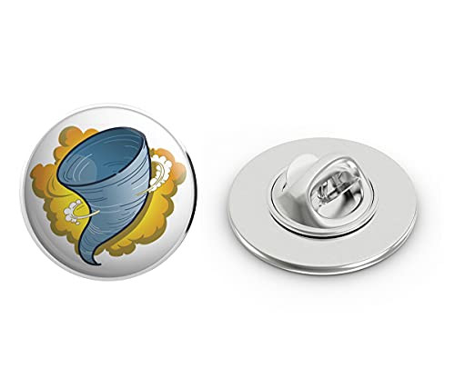 BRK Studio Simple Tornado Cloud Cartoon Round Metal 0.75" Lapel Pin Hat Shirt Pin Tie Tack Pinback