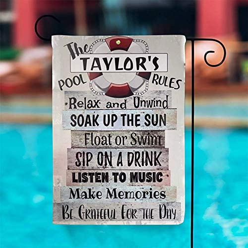 Personalized Pool Rules- Metal Sign  Beach Decor  Home Decor  Outdoor Decor  Custom Sign  Pool Decor  Pool Sign  Red Sign- Metal Sign