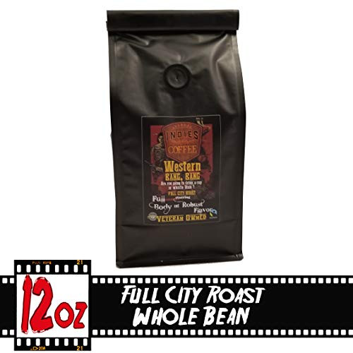 Western Bang- Bang Full-City Roast Organic Coffee by Indies Coffee - 12 ounce Whole Bean VETERAN OWNED Western Bang- Bang Full-City Roast Organic Coffee by Indies Coffee - 12 ounce Whole Bean VETERAN OWNED