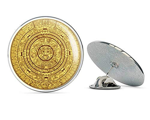 BRK Studio Mayan Calendar Round Metal 0.75" Lapel Pin Hat Shirt Pin Tie Tack Pinback