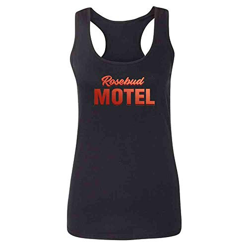 Rosebud Motel Logo Retro Funny Rose Family Black XL Fashion Tank Top Tee for Women